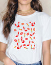 Sexy Red Lipsticks Make Up Artist Letters Print T shirt