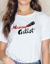 Sexy Red Lipsticks Make Up Artist Letters Print T shirt