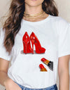 Sexy Red Lipsticks Make Up Artist Letters Print T shirt