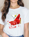 Sexy Red Lipsticks Make Up Artist Letters Print T shirt