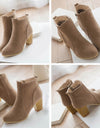 Suede Leather Ankle Boots - Fashion Damsel