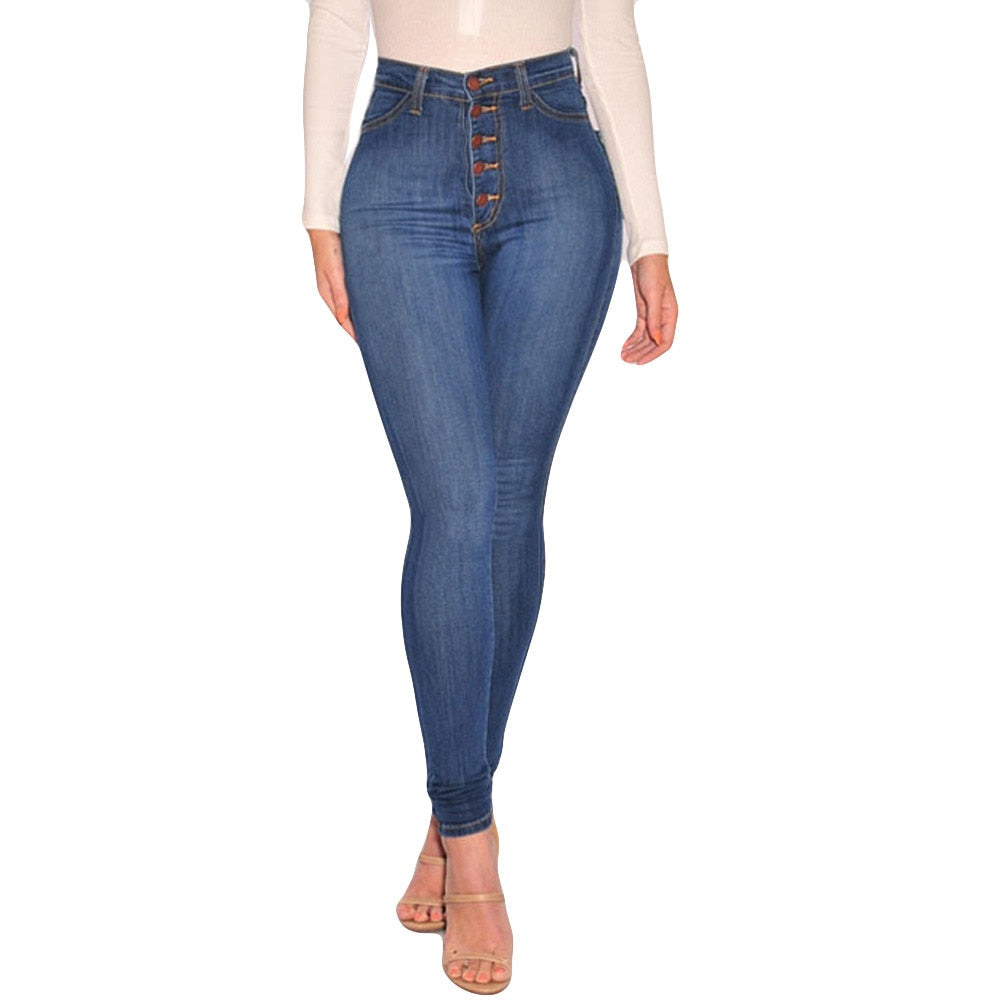 High Waist Stretch Slim Pants - Fashion Damsel