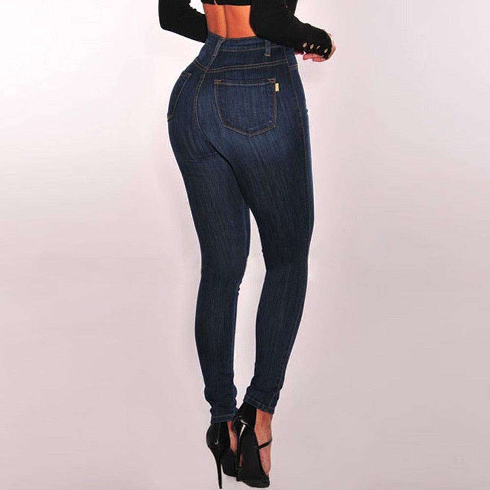 High Waist Stretch Slim Pants - Fashion Damsel