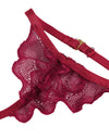 3PC Strap Lace Crochet Cutout Lingerie Set With Garter