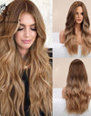 Long, Wavy Natural Synthetic Wig Ombre, Blonde & Brown