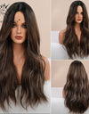 Long, Wavy Natural Synthetic Wig Ombre, Blonde & Brown