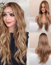 Long, Wavy Natural Synthetic Wig Ombre, Blonde & Brown