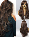 Long, Wavy Natural Synthetic Wig Ombre, Blonde & Brown