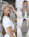 Long, Wavy Natural Synthetic Wig Ombre, Blonde & Brown