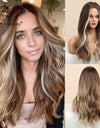 Long, Wavy Natural Synthetic Wig Ombre, Blonde & Brown