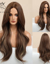 Long, Wavy Natural Synthetic Wig Ombre, Blonde & Brown