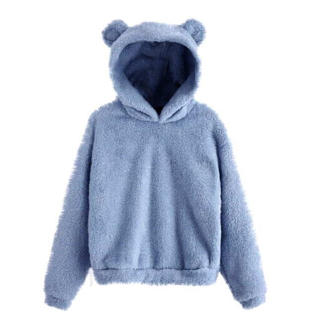 Cute Bear Warm Pullover Fluffy hoodie