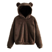 Load image into Gallery viewer, Cute Bear Warm Pullover Fluffy hoodie
