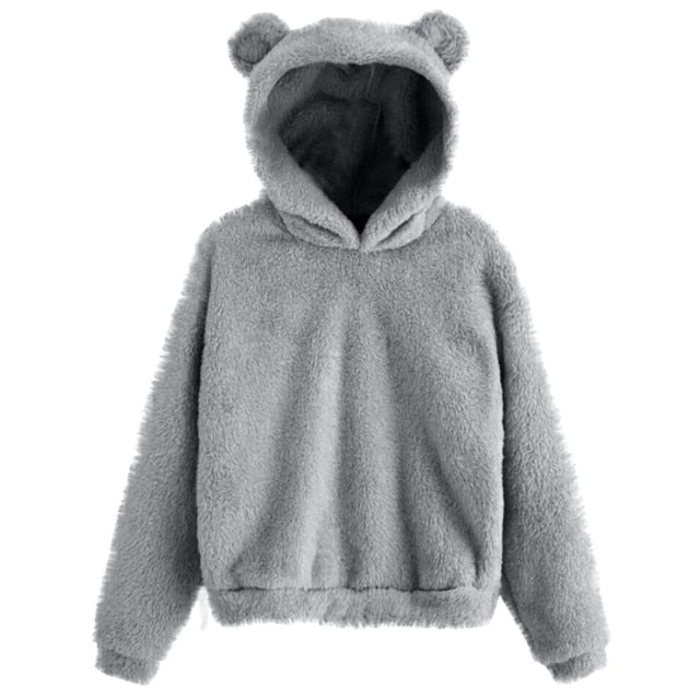 Cute Bear Warm Pullover Fluffy hoodie