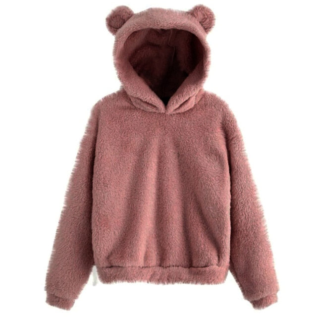 Cute Bear Warm Pullover Fluffy hoodie