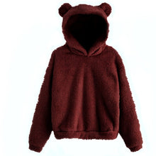 Load image into Gallery viewer, Cute Bear Warm Pullover Fluffy hoodie
