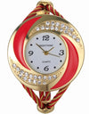 Rhinestone Whirlwind Design Metal Weave Quartz Watch
