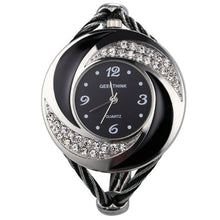 Load image into Gallery viewer, Rhinestone Whirlwind Design Metal Weave Quartz Watch
