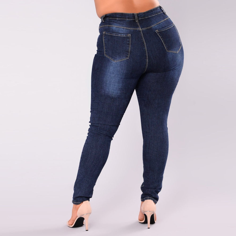 Women's Plus Size Jeans Stretch Slim Denim - Fashion Damsel
