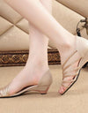 Wedge Med Heel Sandals - Fashion Damsel