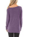 Off Shoulder Long Sleeve Casual Ladies Pullover