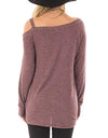 Off Shoulder Long Sleeve Casual Ladies Pullover