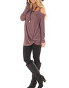 Off Shoulder Long Sleeve Casual Ladies Pullover