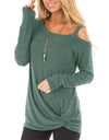 Off Shoulder Long Sleeve Casual Ladies Pullover