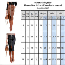 Load image into Gallery viewer, Elegant Faux Leather Front Zipper Midi Skirt - Fashion Damsel
