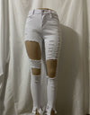 Bell Bottom Ripped Hole Classic High Waist Flare Denim
