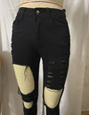 Bell Bottom Ripped Hole Classic High Waist Flare Denim