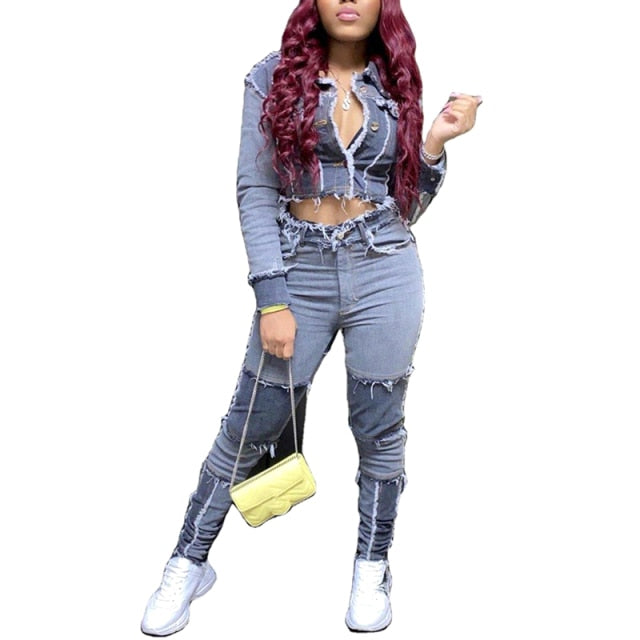 Bell Bottom Ripped Hole Classic High Waist Flare Denim