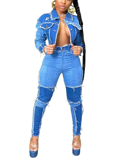 Bell Bottom Ripped Hole Classic High Waist Flare Denim