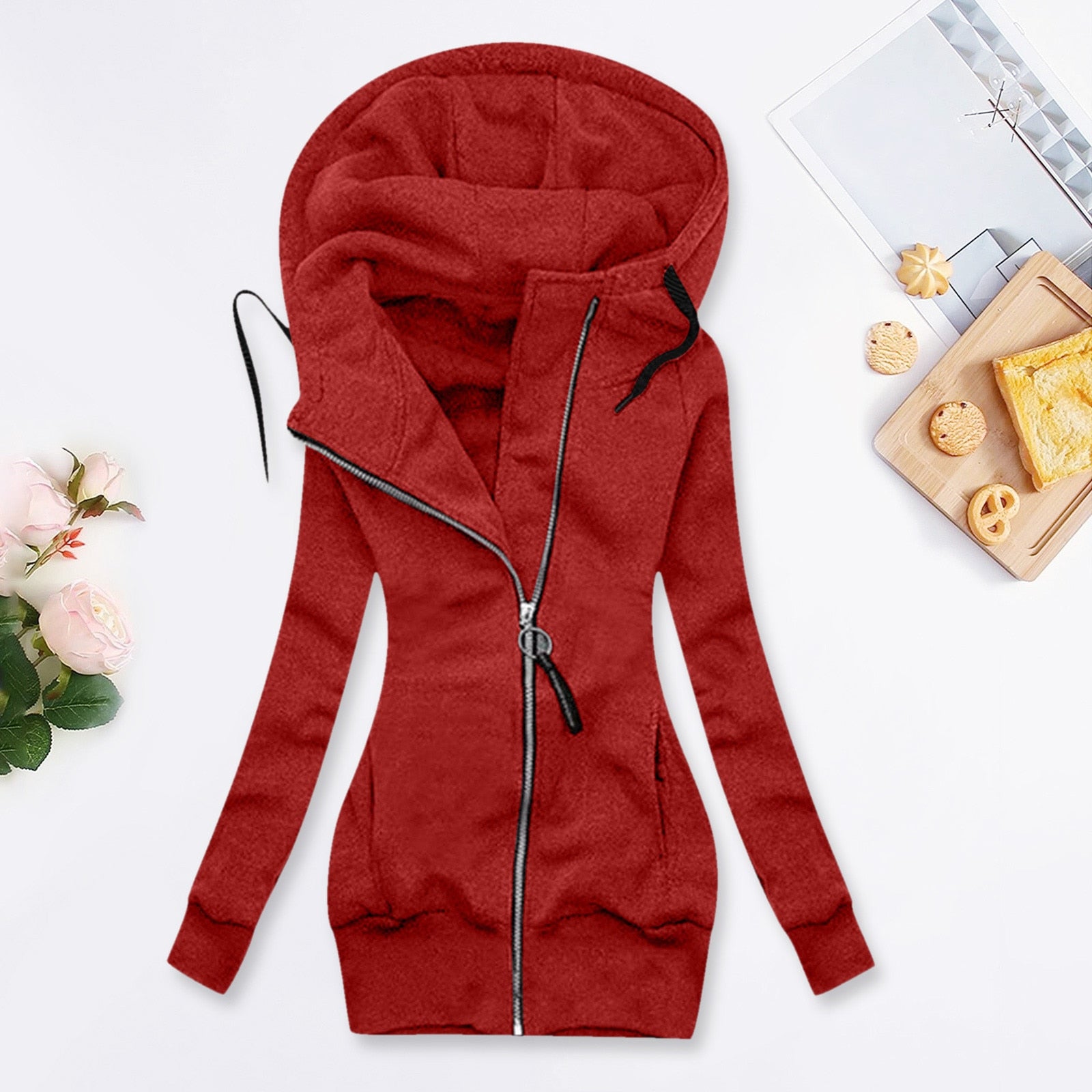 Long Zipper Hooded Winter Jacket - Fashion Damsel