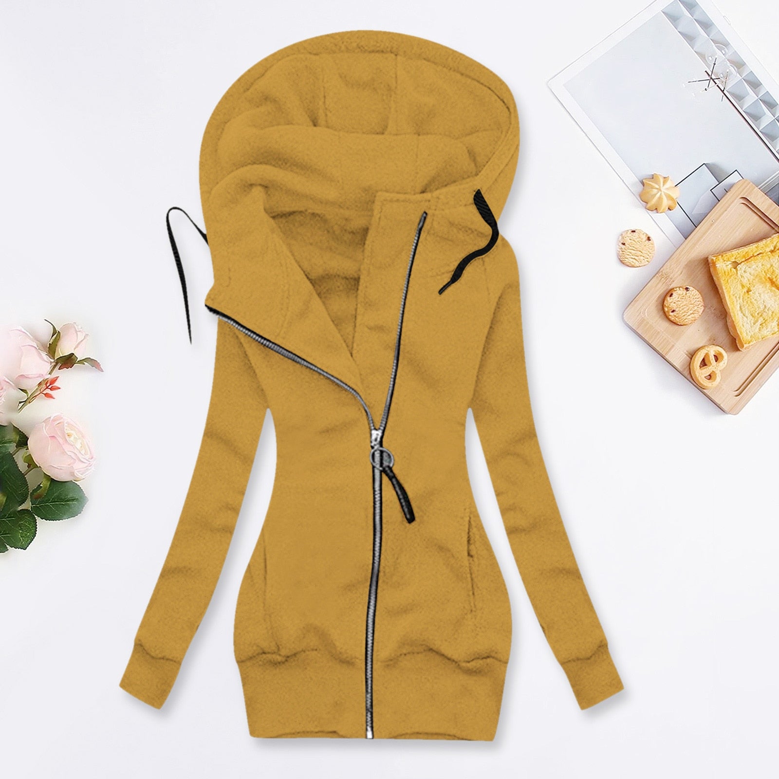 Long Zipper Hooded Winter Jacket - Fashion Damsel