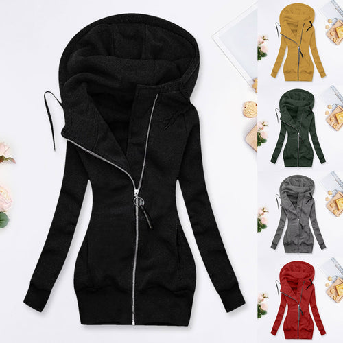 Long Zipper Hooded Winter Jacket - Fashion Damsel