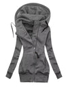 Long Zipper Hooded Winter Jacket - Fashion Damsel