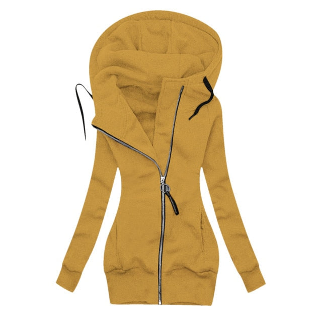 Long Zipper Hooded Winter Jacket - Fashion Damsel