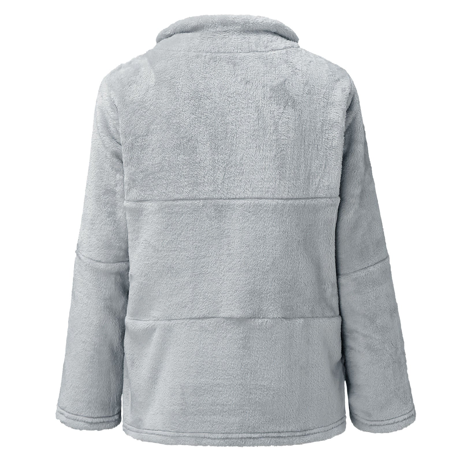 Warm Plush Cardigan Sweater/Coat With  Zipper - Fashion Damsel
