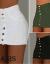 High Waist Pencil Denim Mini Skirt
