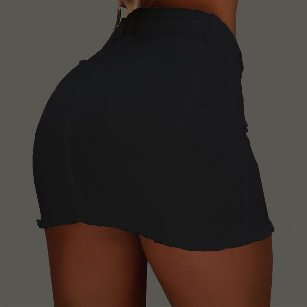 High Waist Pencil Denim Mini Skirt