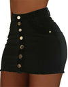 High Waist Pencil Denim Mini Skirt