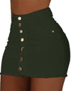 High Waist Pencil Denim Mini Skirt