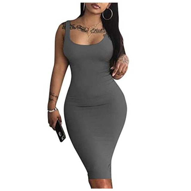 Printed Sleeveless Midi Dress