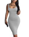 Printed Sleeveless Midi Dress
