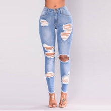 Load image into Gallery viewer, High Waist Ripped Long Jeans - Fashion Damsel
