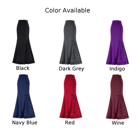 Victorian Style Ruffled Fishtail Mermaid Skirt - Fashion Damsel