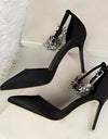 Elegant Rhinestone High Heel Pumps - Fashion Damsel