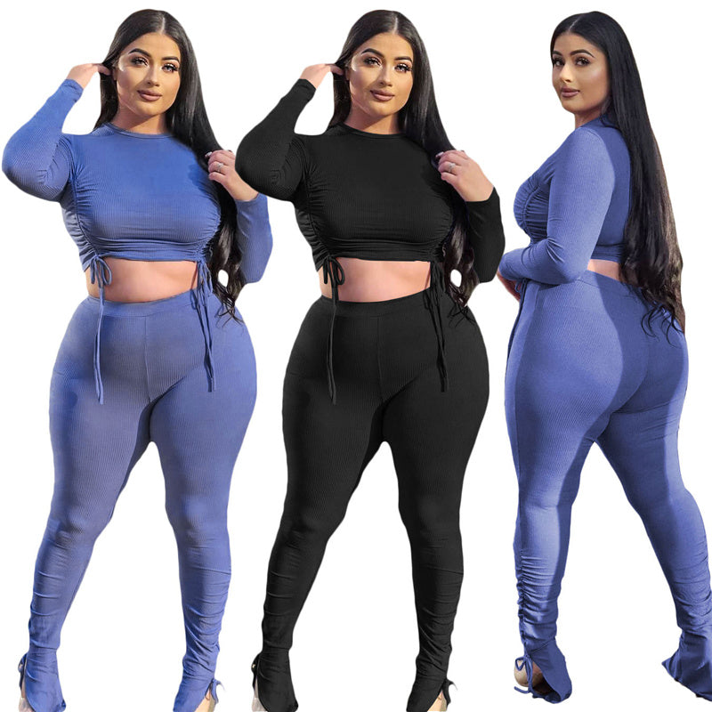 Two Piece Long Sleeve Top and Pant Leggings Tracksuit - Fashion Damsel
