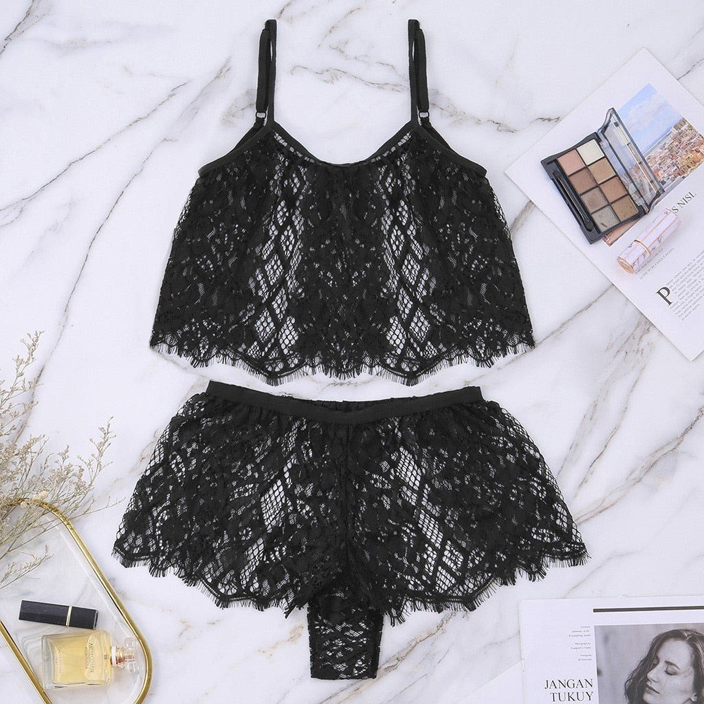 Lace Plus Size Sensual Lingerie Sexy Underwear Set